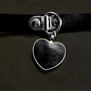 Black Heart Faux Leather Choker